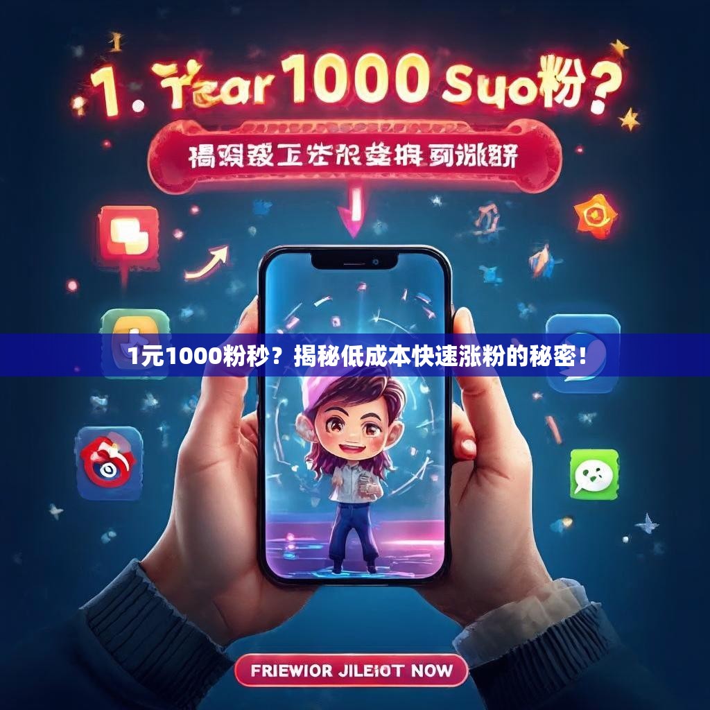 1元1000粉秒？揭秘低成本快速涨粉的秘密！