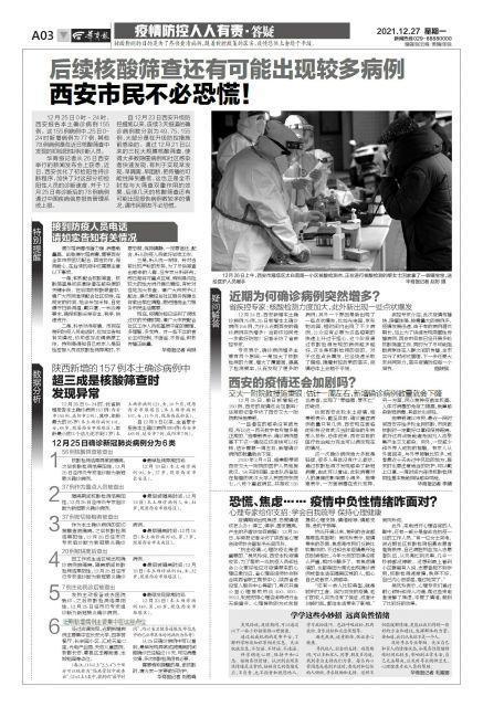 西安后续核酸筛查或现病例数增多情况，市民不必恐慌