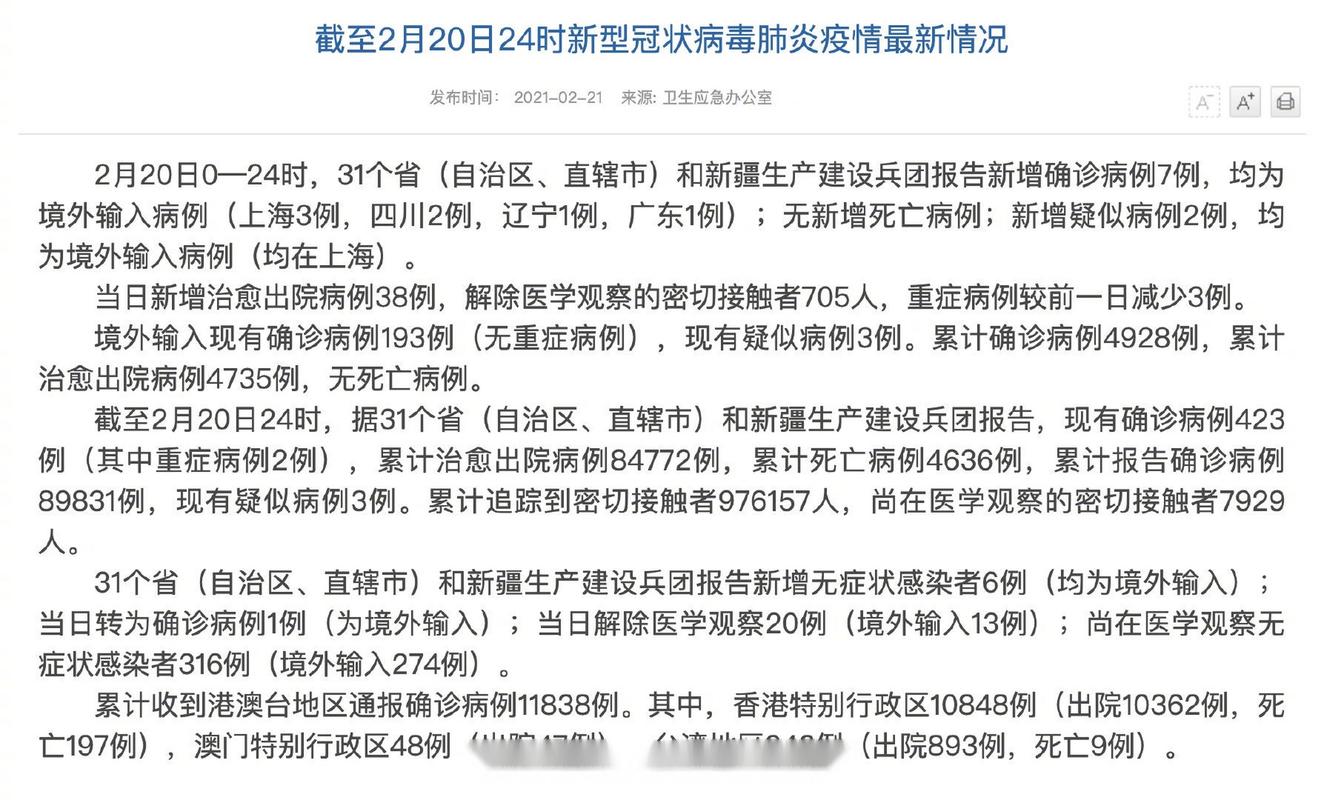 31 省区市新增境外输入病例数，10 例与 20 例情况汇总